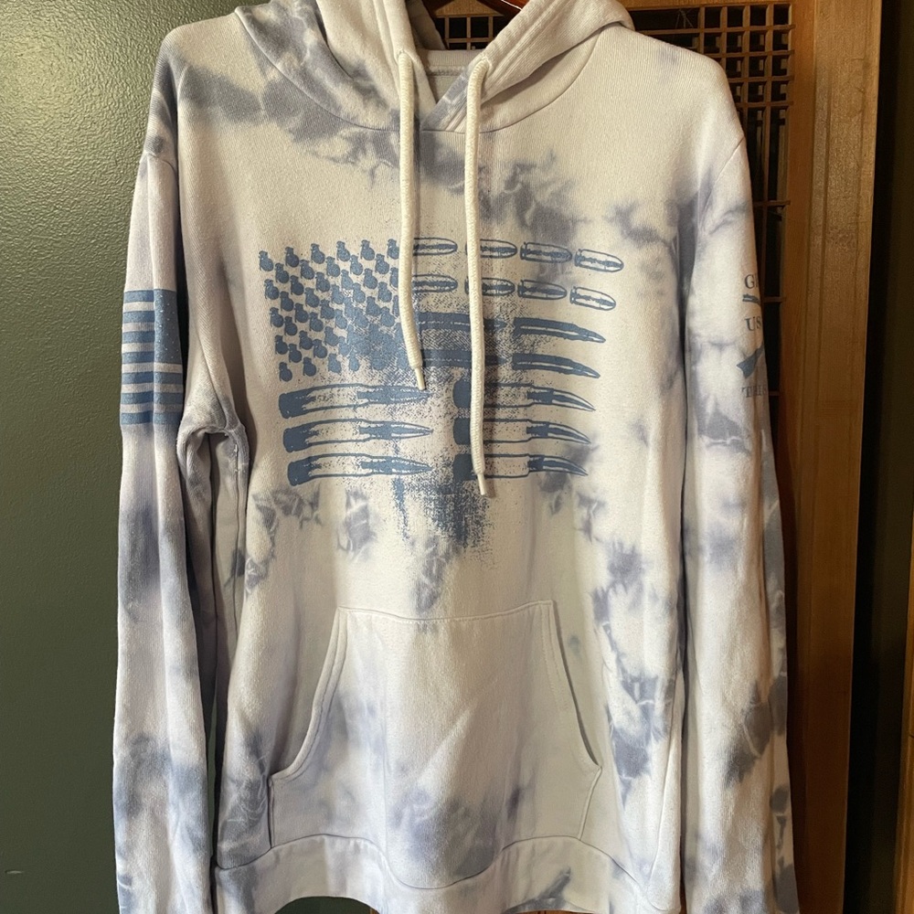 Grunt Style Blue and White Tie-Dye Hoodie